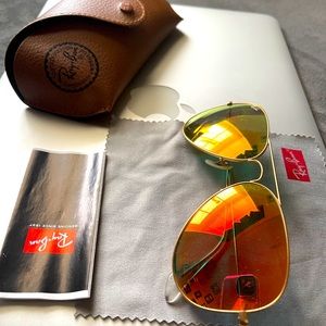 Ray-Ban Aviator Flash Sunglasses Orange Flash